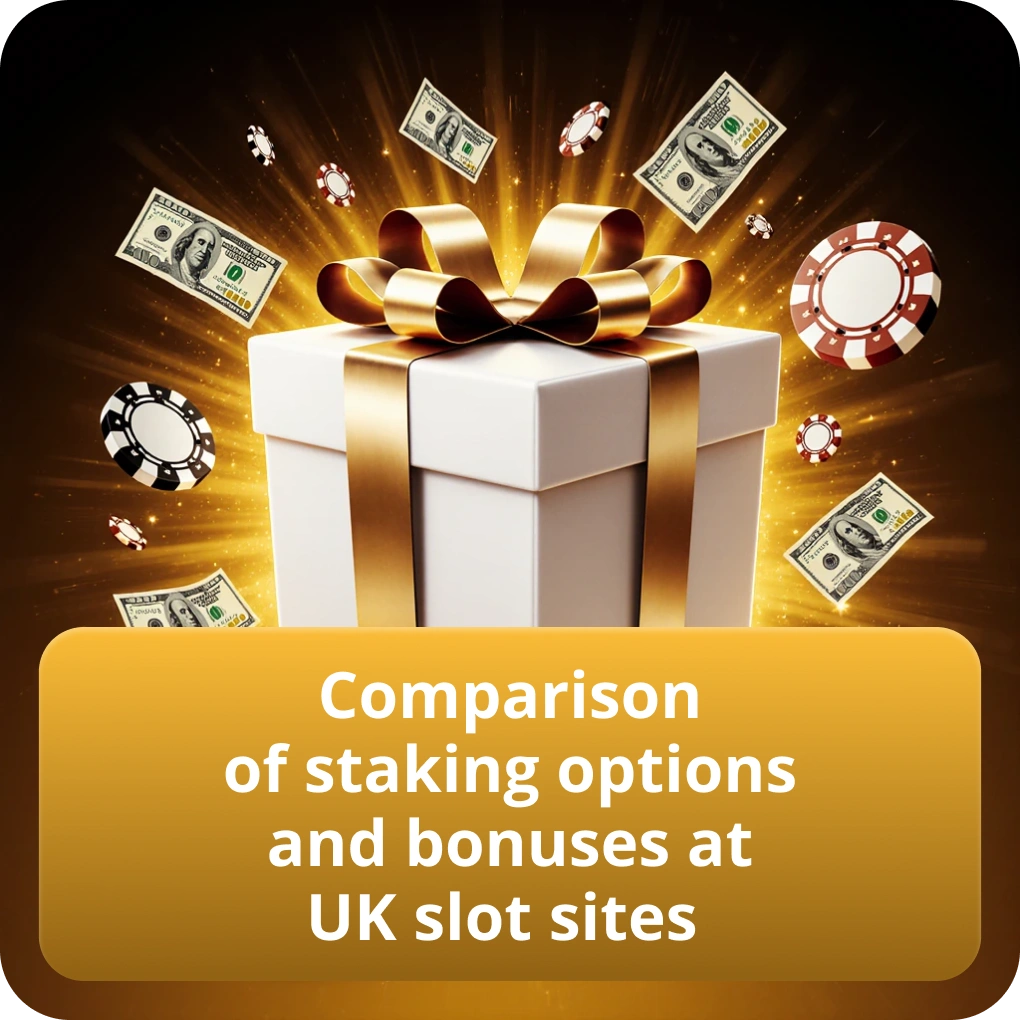 Comparison of staking options and bonuses at UK slot sites